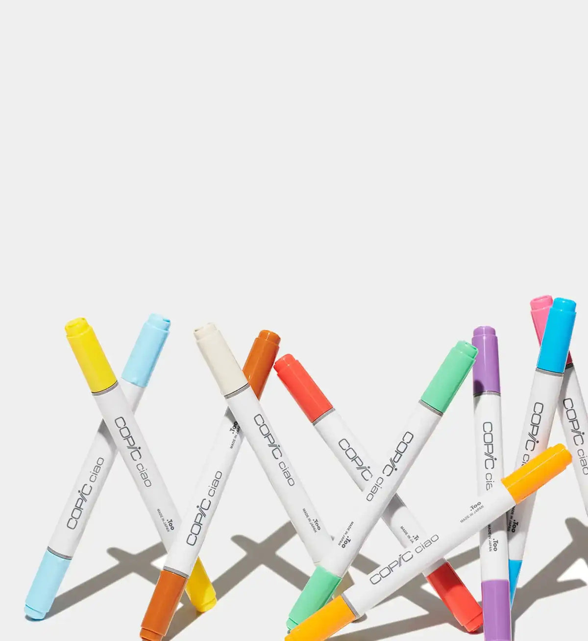 A collection of colorful Copic Ciao markers