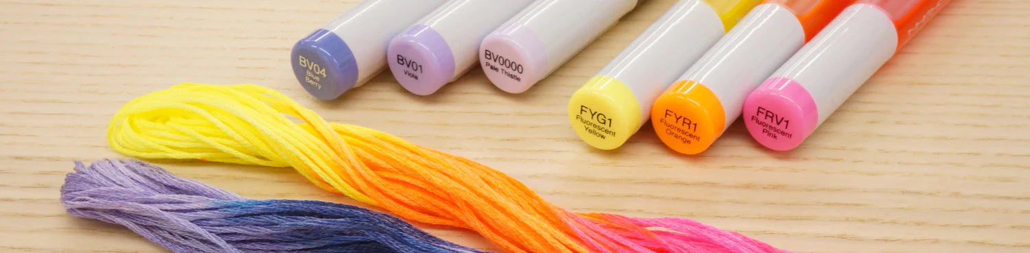 Embroidery thread dying with Copic Ink