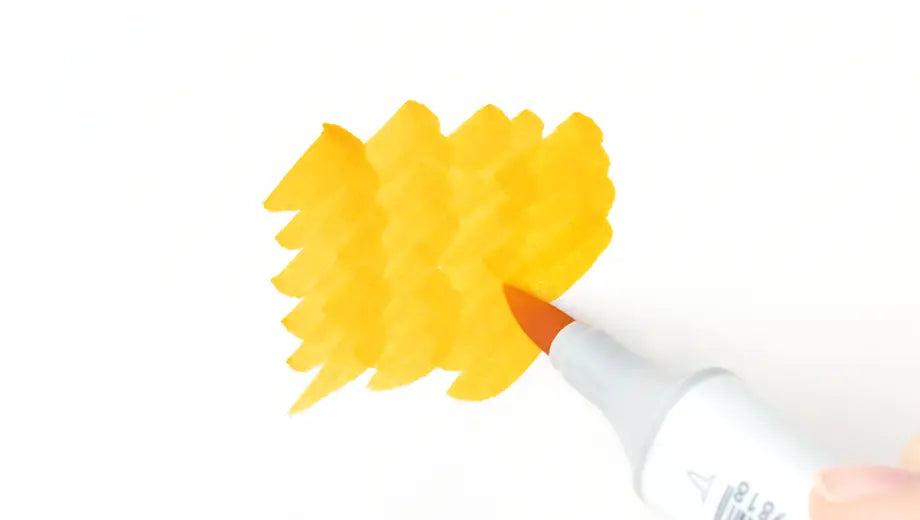 Copic Sketch marker colors in a zig-zag motion