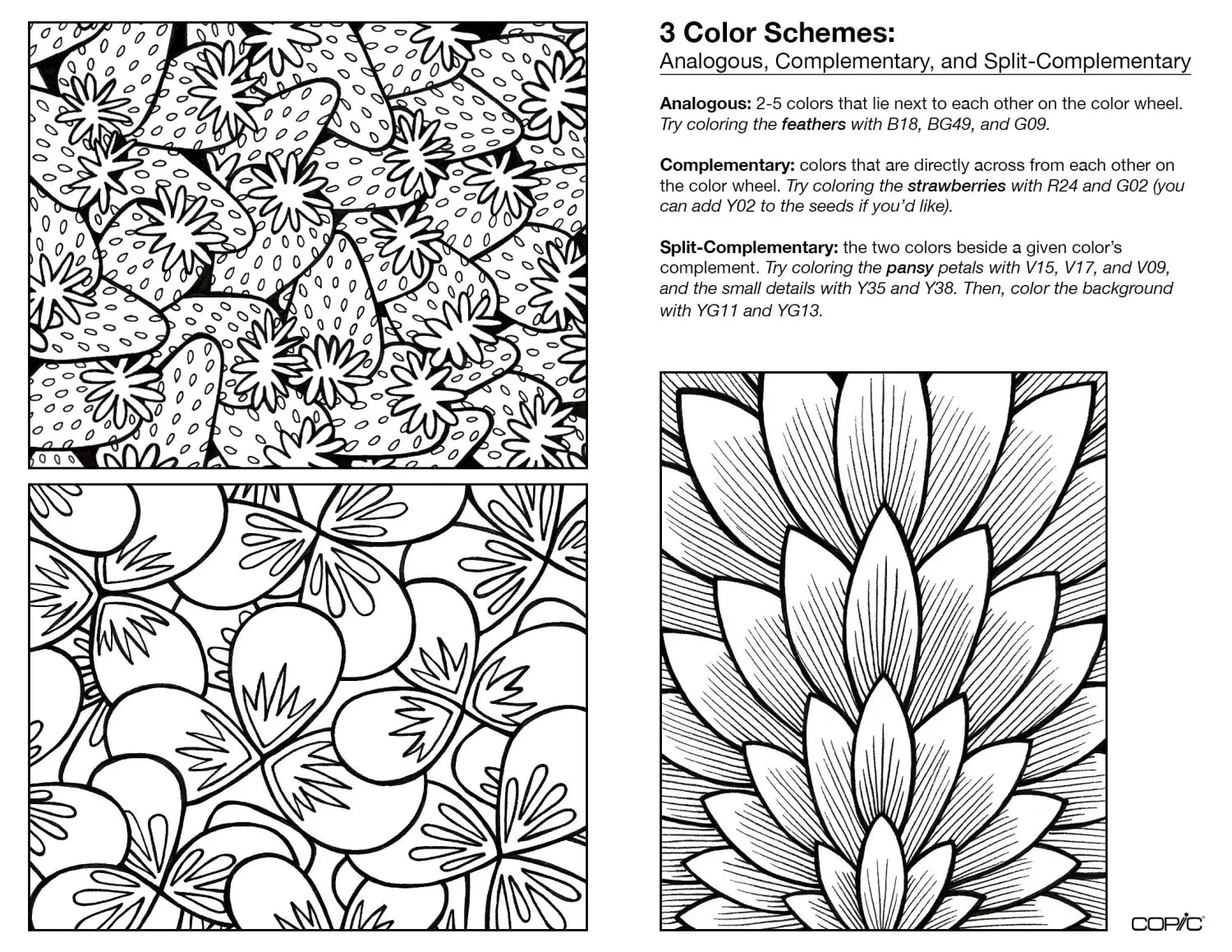 3 color schemes line art A