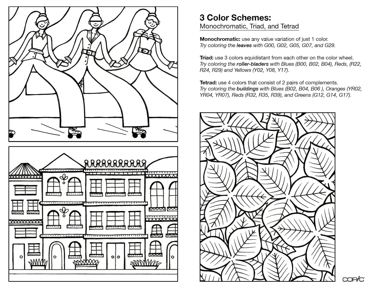 3 color schemes line art B