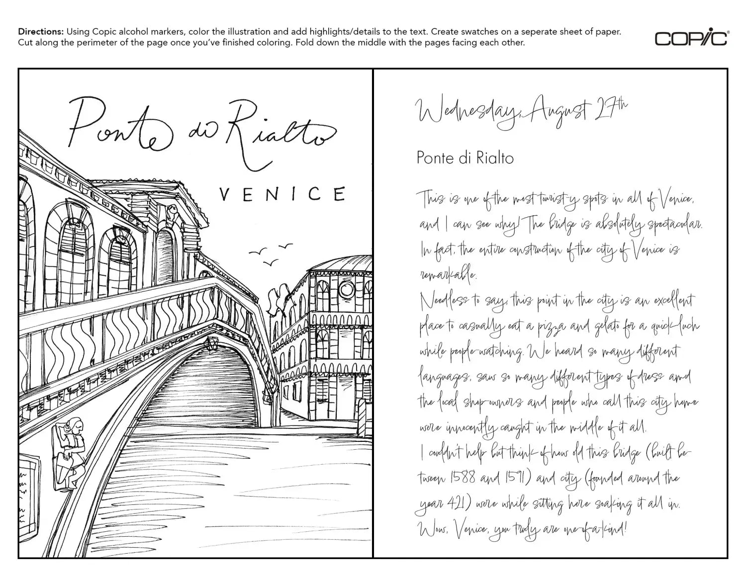 Travel Journal: Coloring the Ponte di Rialto