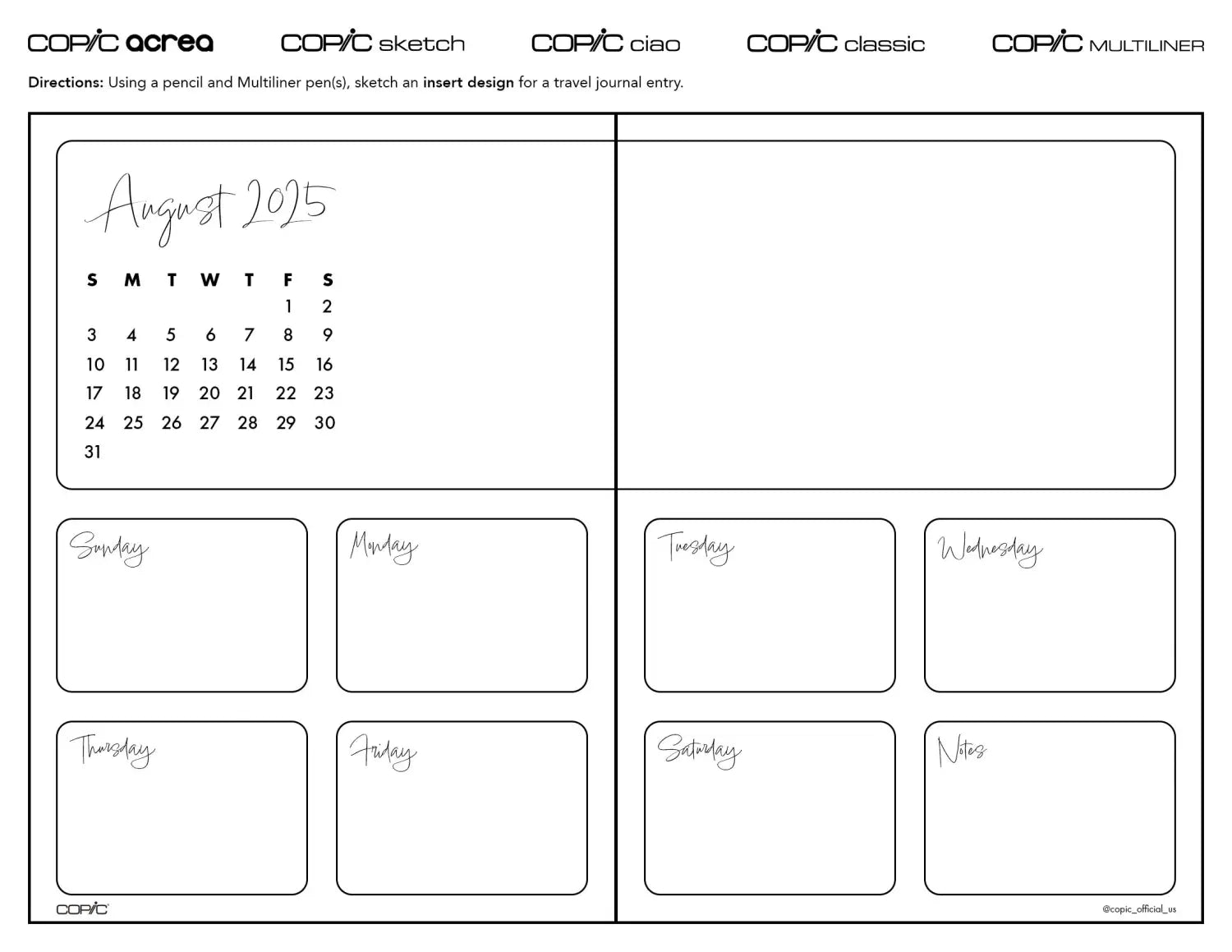 Travel Journal: Designing Weekly Inserts