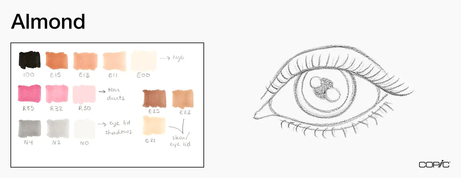 Almond step 1, swatches