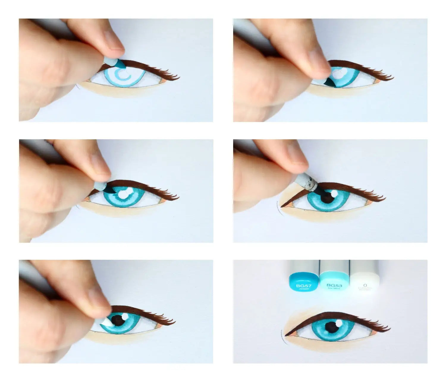 Blender on top of color, eyes