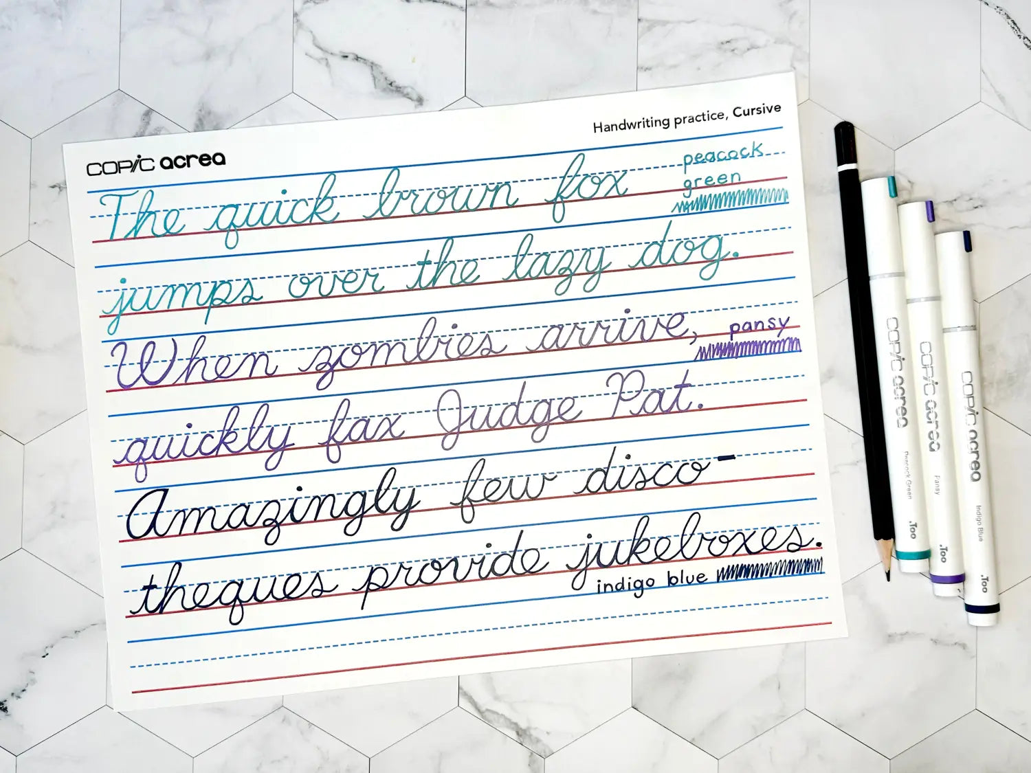 Writing with Acrea Pangrams