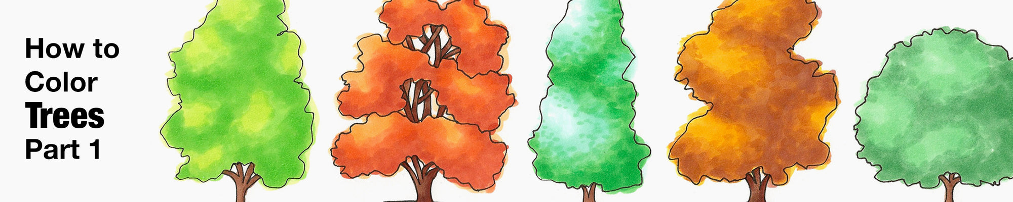 Nature, coloring TREES pt. 2
