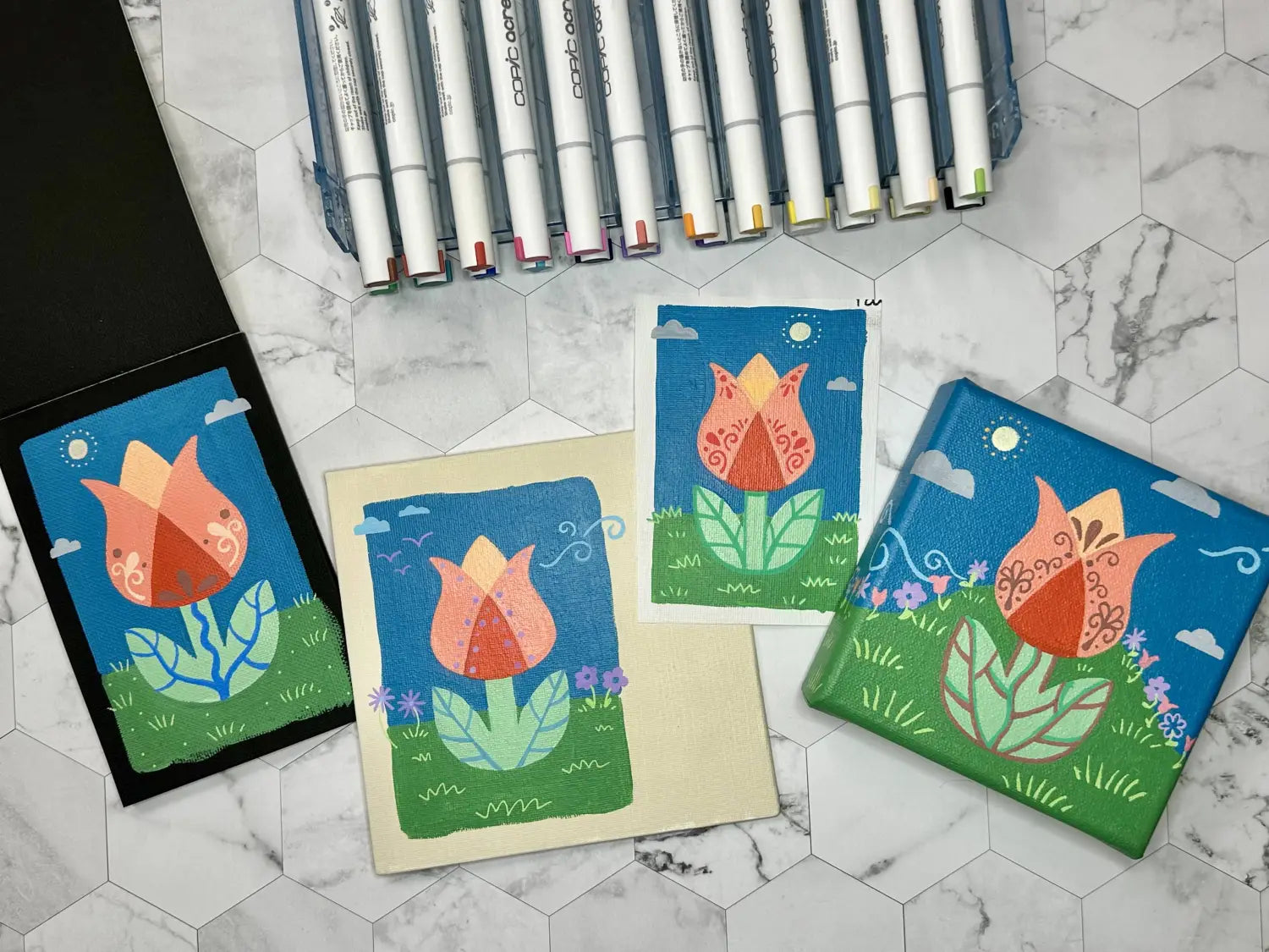 Copic Acrea on Canvas