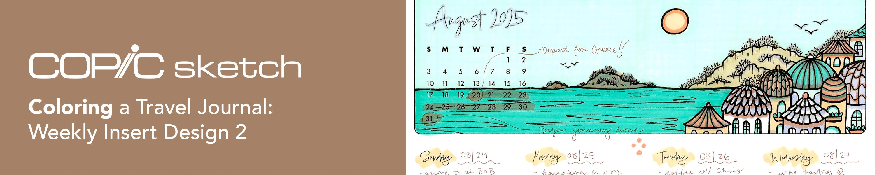 Travel Journal: Coloring Weekly Insert 2