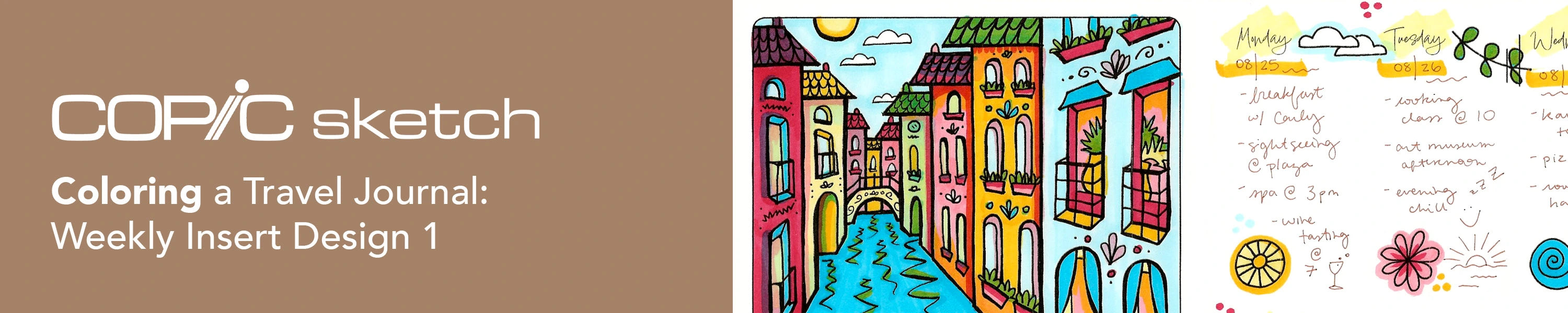 Travel Journal: Coloring Weekly Insert 1