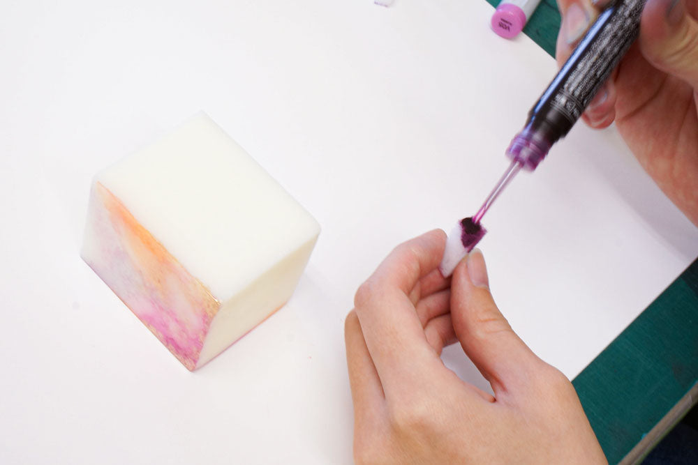 Chandle Holder Ink Art Step 1