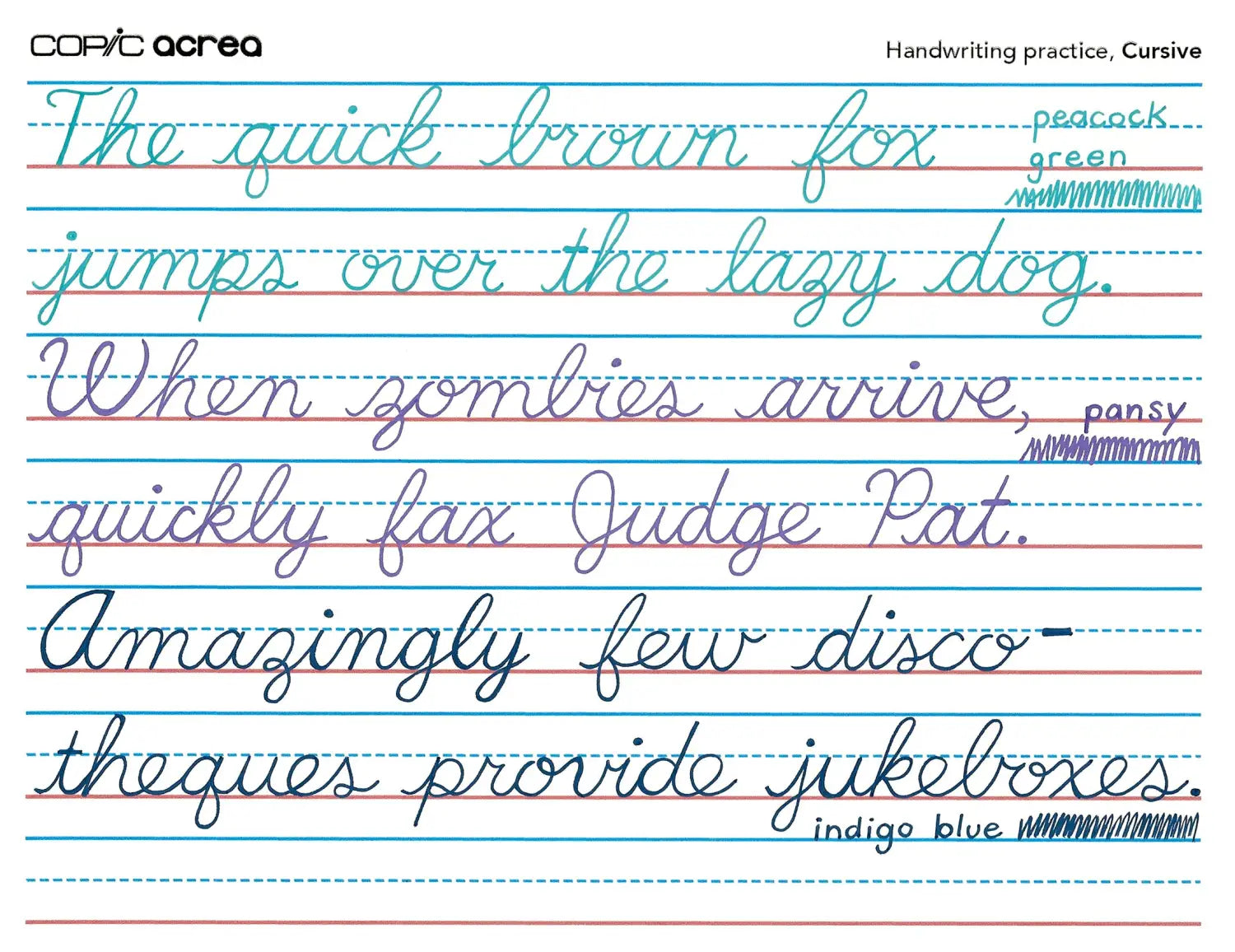 Writing with Acrea Pangrams