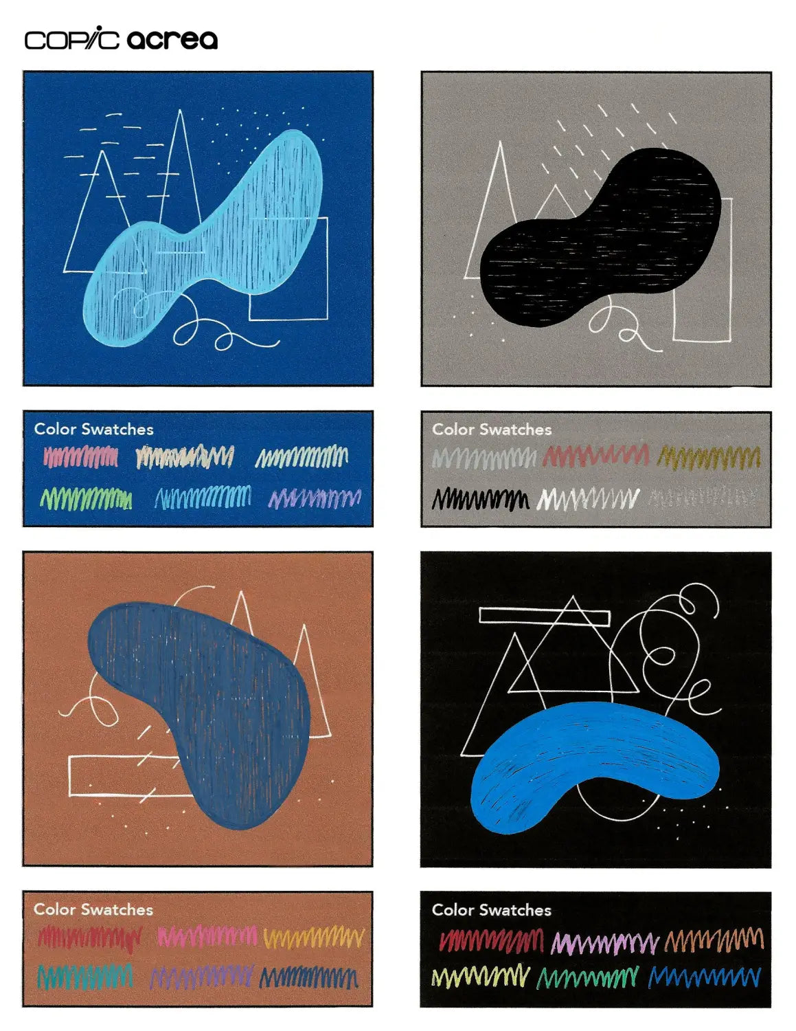 Copic acrea on Colored Backgrounds