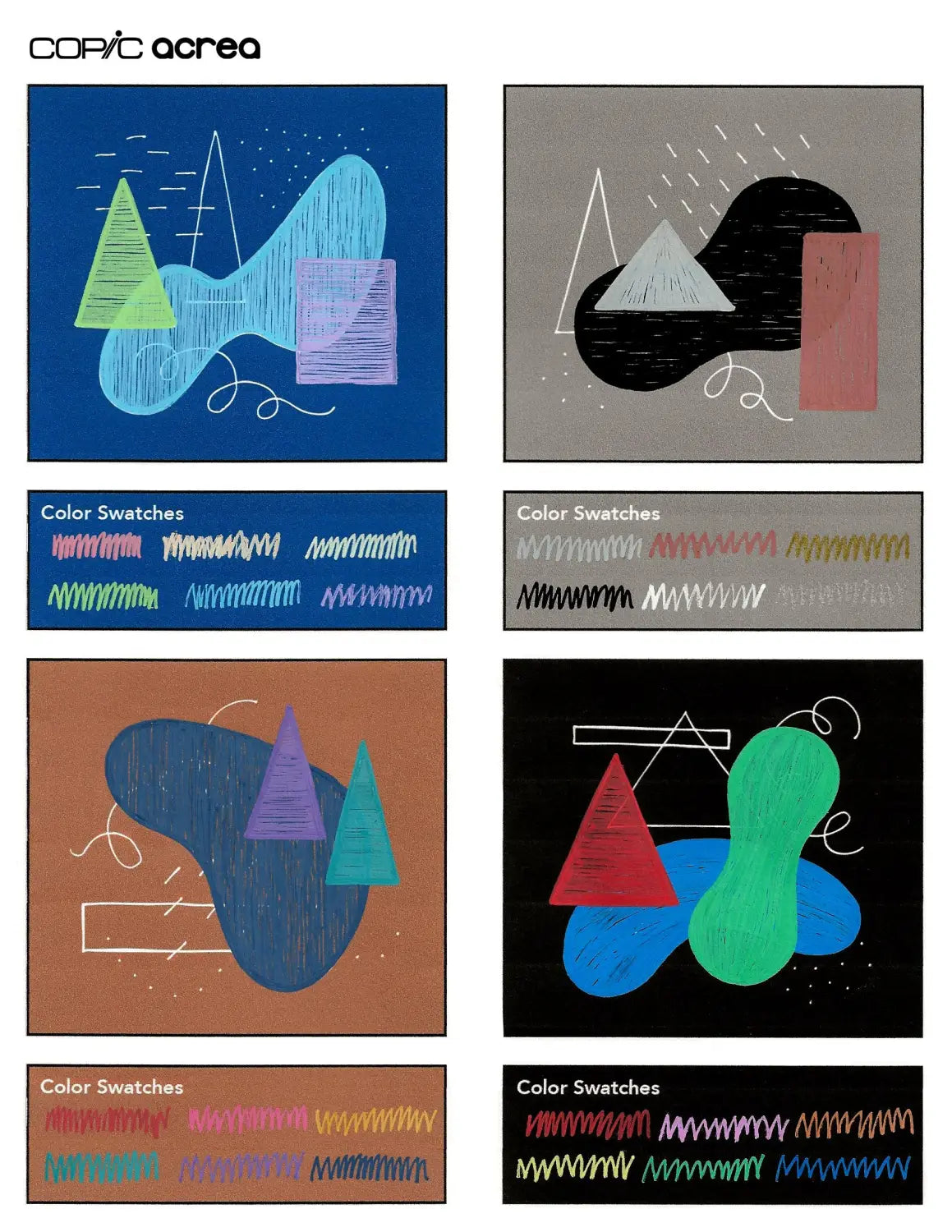 Copic acrea on Colored Backgrounds