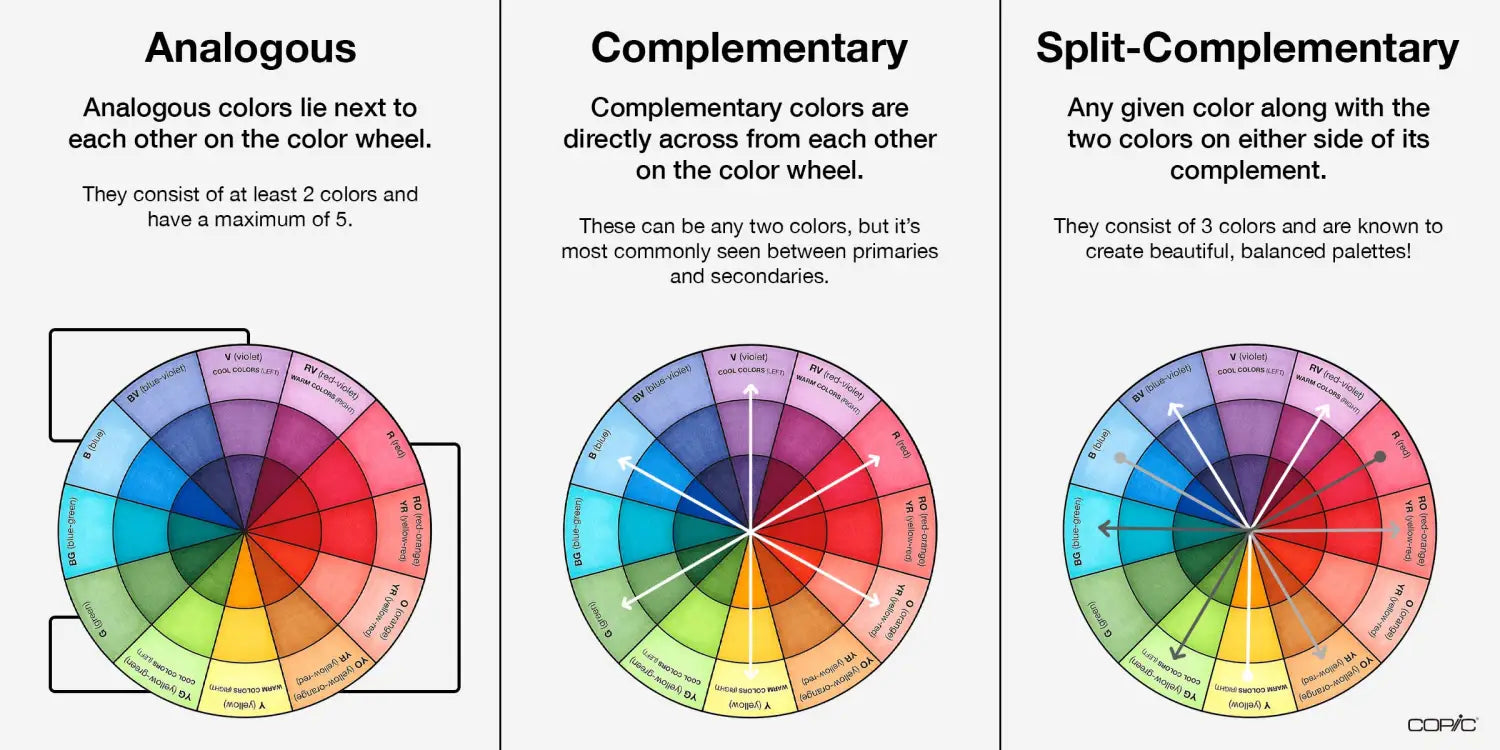 comparison, analogous, comp, split-comp grey