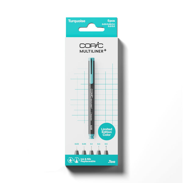 Limited Edition COPIC® Multiliner+: Turquoise 5PC Set