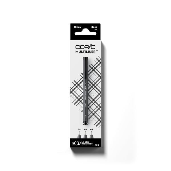 COPIC® Multiliner+: Black 3PC 0.3mm Set