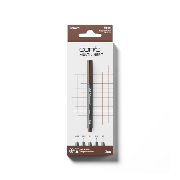 COPIC® Multiliner+: Brown 5PC Set