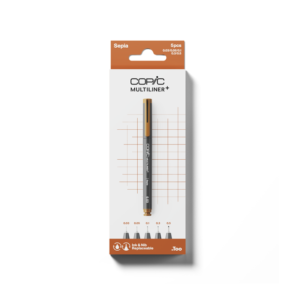 COPIC® Multiliner+: Sepia 5PC Set