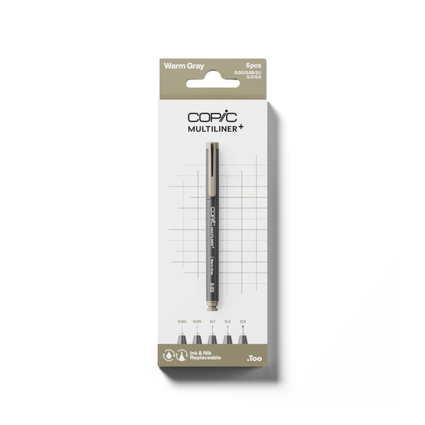 COPIC® Multiliner+: Warm Gray 5PC Set