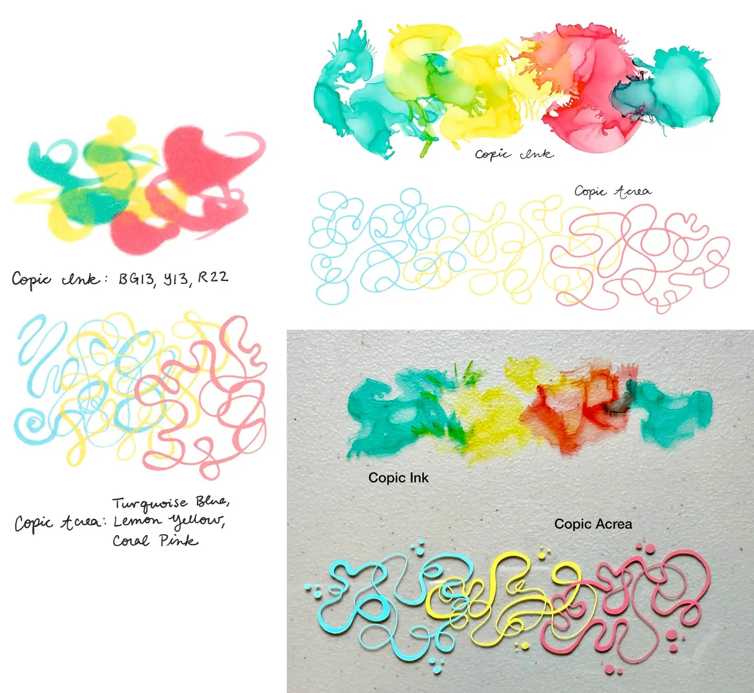 Copic Acrea with Copic Ink