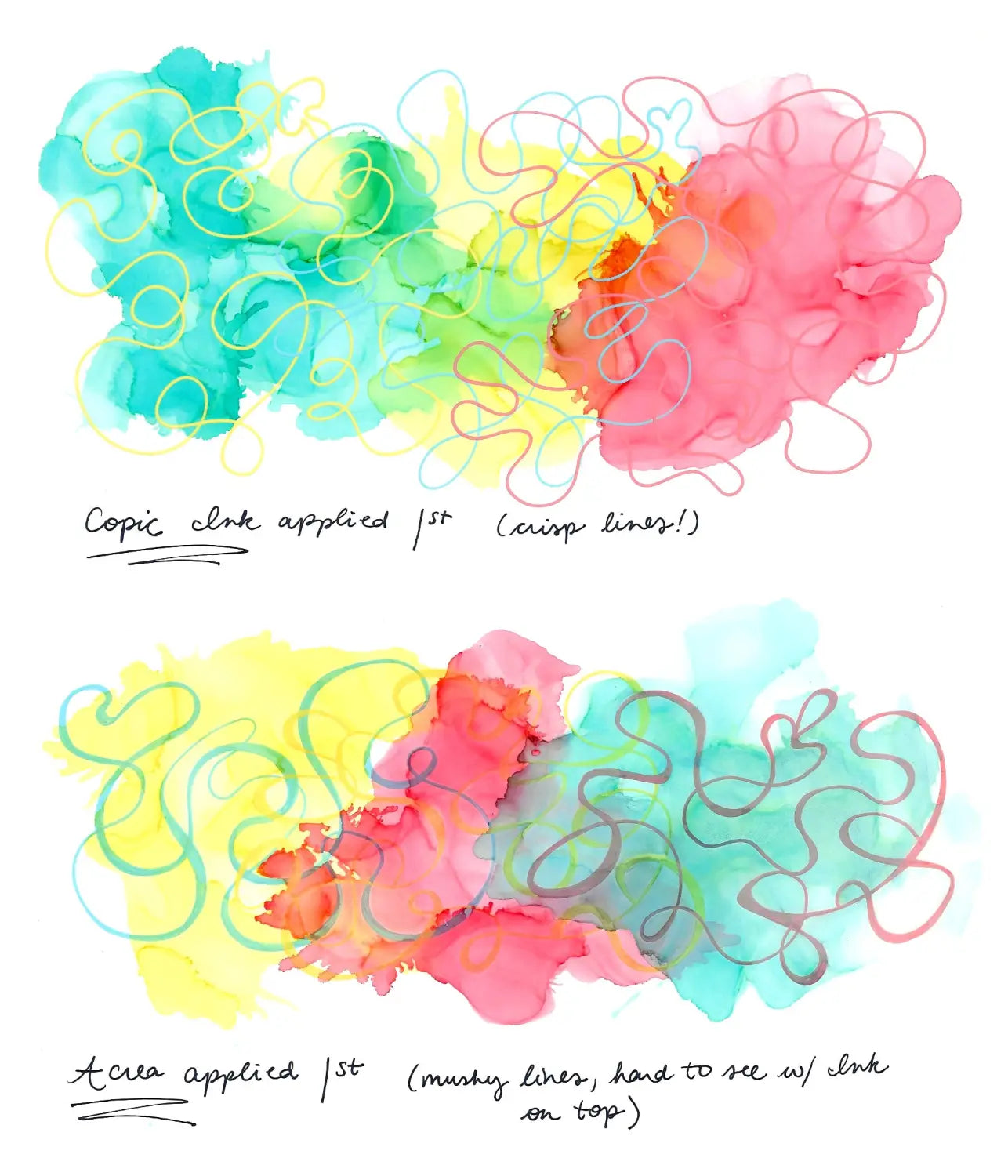 Copic Acrea with Copic Ink