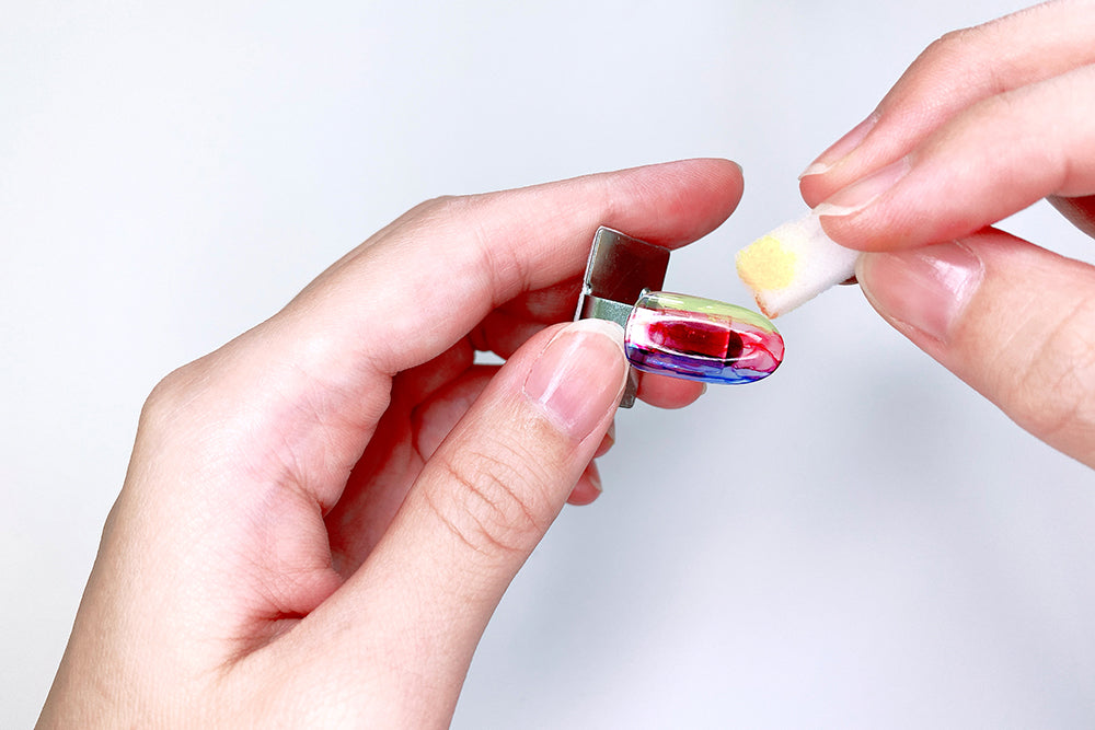 Watercolor look nail art Step 2