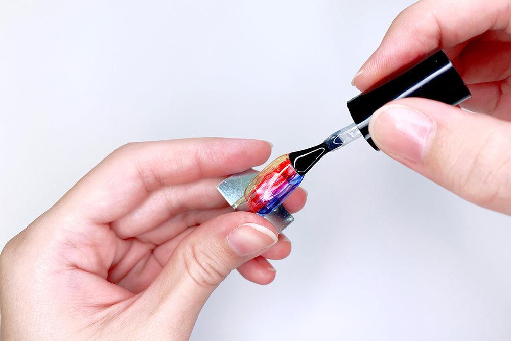 Watercolor look nail art Step 3