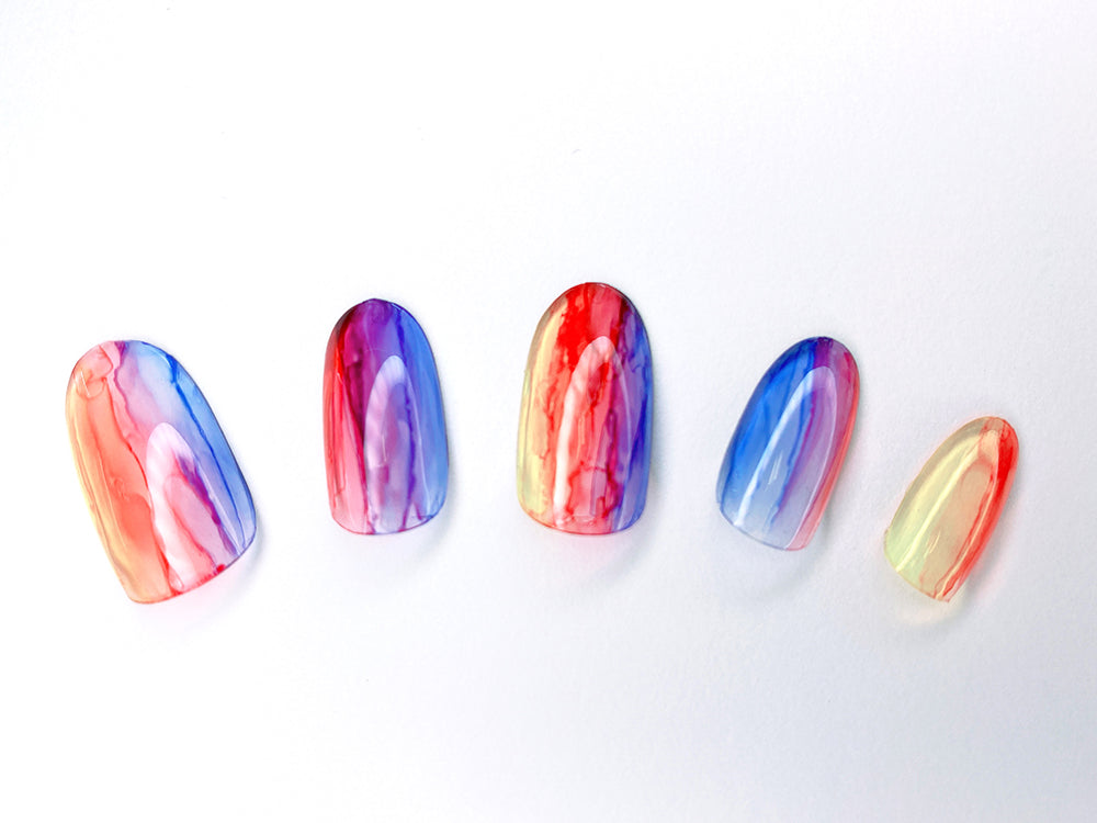 Watercolor look nail art