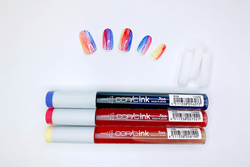 Watercolor look to your nail art materials