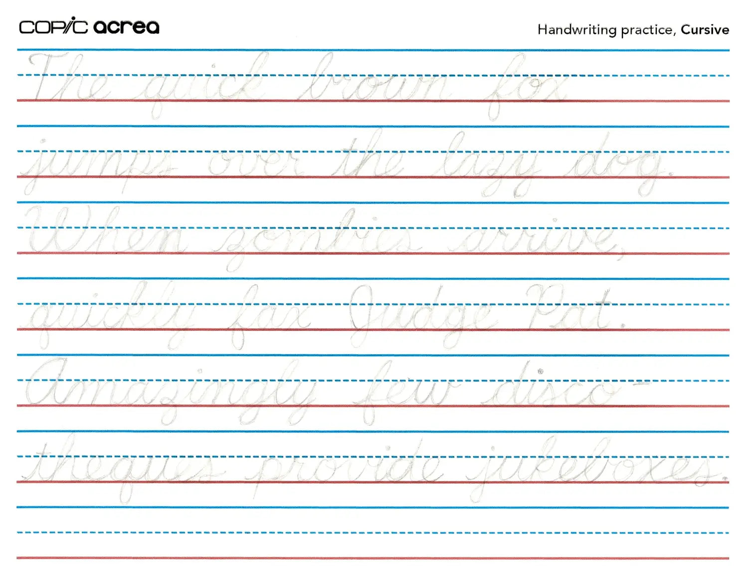 Writing with Acrea Pangrams